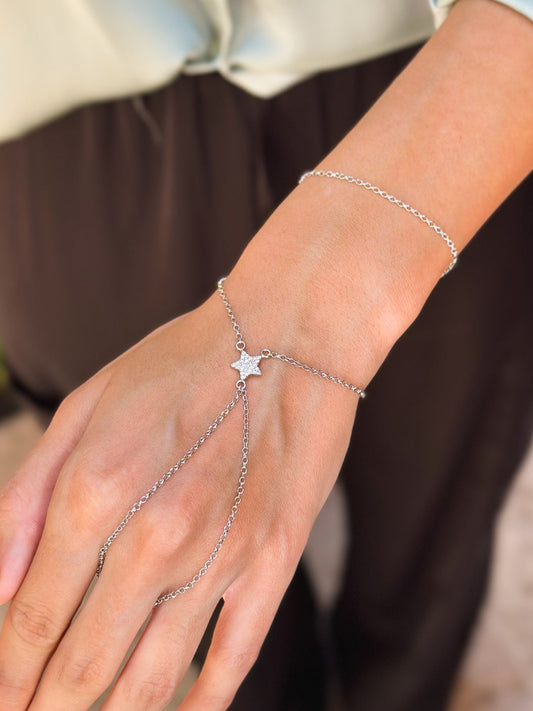 Baciamano in Argento rodio con Stella