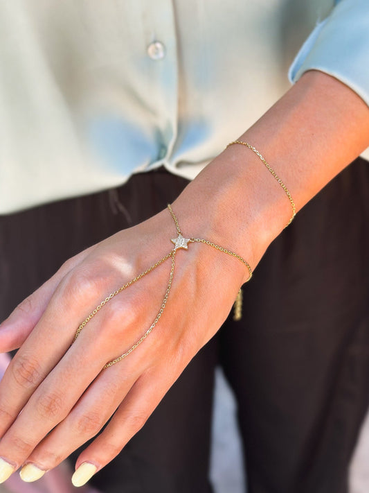 Baciamano in Argento placcato oro giallo 18kt con Stella