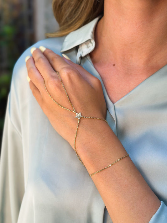 Baciamano in Argento placcato oro giallo 18kt con Stella