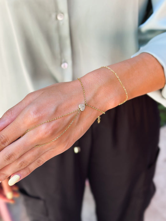 Baciamano in Argento placcato oro giallo 18kt con Cuore