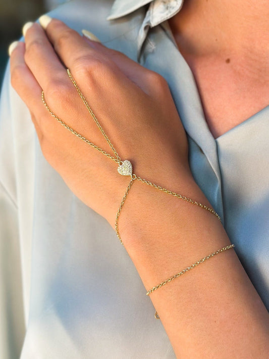 Baciamano in Argento placcato oro giallo 18kt con Cuore