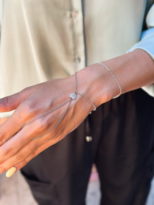 Baciamano in Argento rodio con Cuore