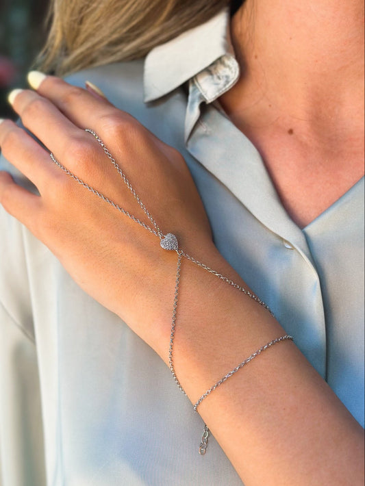 Baciamano in Argento rodio con Cuore