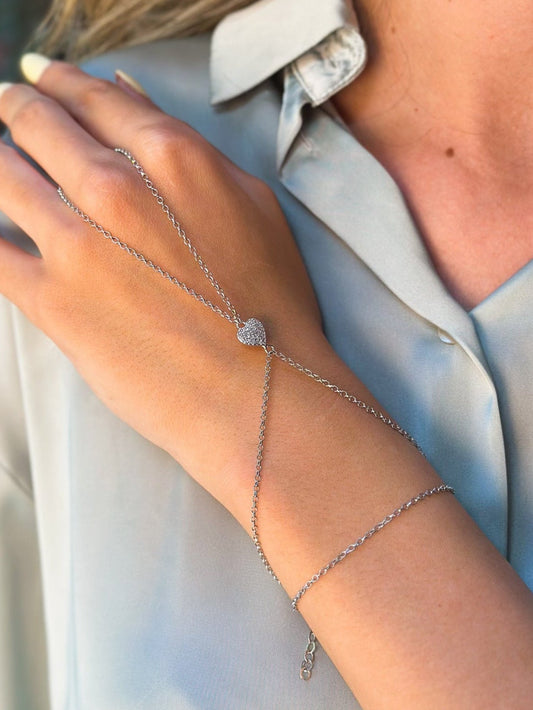 Baciamano in Argento rodio con Cuore