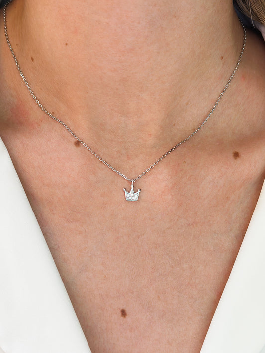 Girocollo Coroncina in Argento rodio