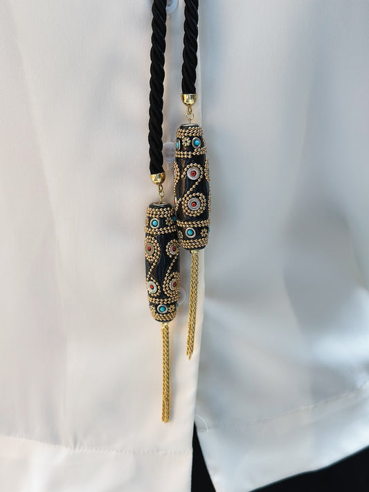 Collna Eleonora con Torsone di seta Nero