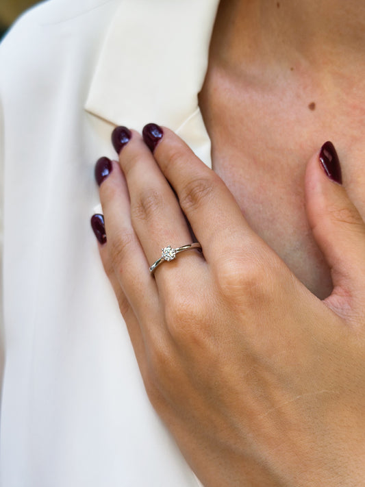 Anello Moissanite Solitario ct 0,4