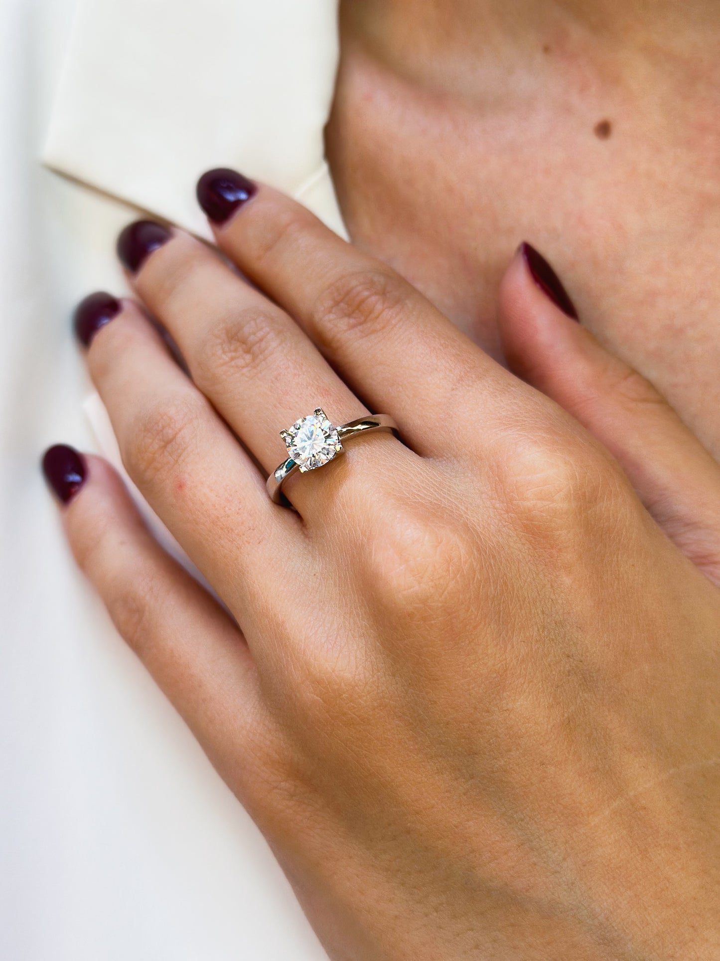 Anello Moissanite Solitario ct 1,2