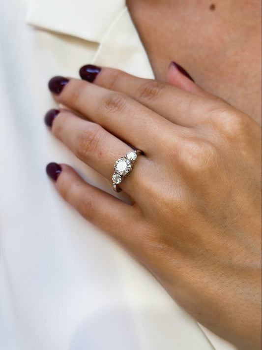 Anello Moissanite Trilogy ct 1,6