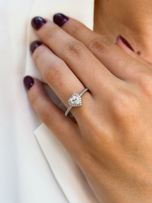 Anello Moissanite Cuore ct 0,7