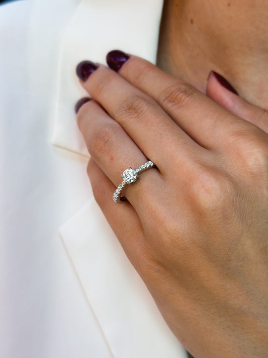 Anello Moissanite Solitario Queen ct 0,8