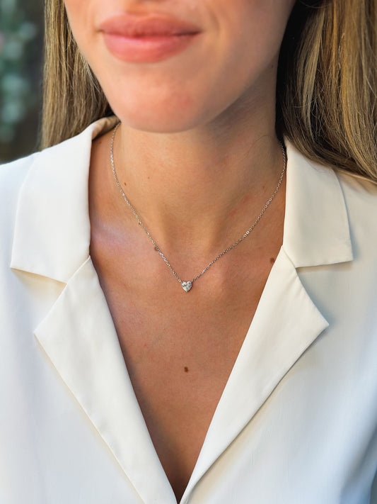 Girocollo in Moissanite taglio Cuore ct 0,8