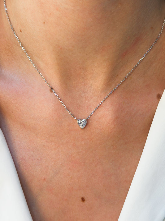 Girocollo in Moissanite taglio Cuore ct 0,8