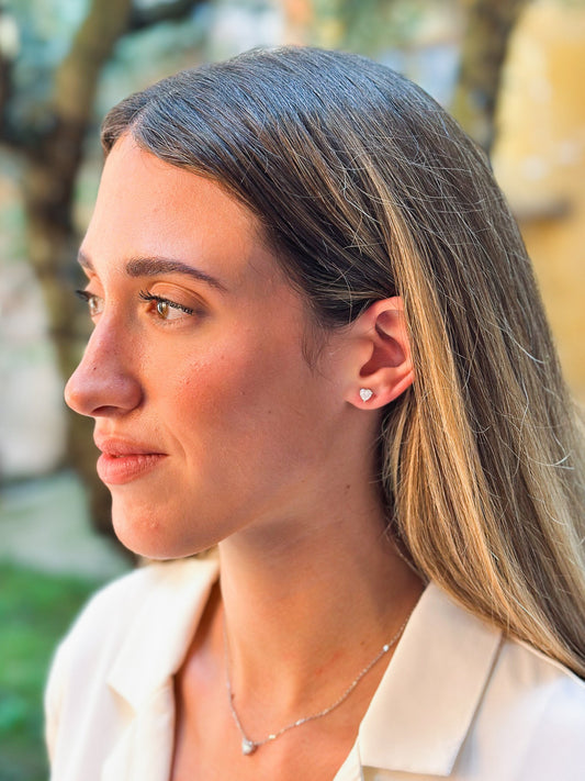 Orecchini in Moissanite taglio Cuore ct 0,5