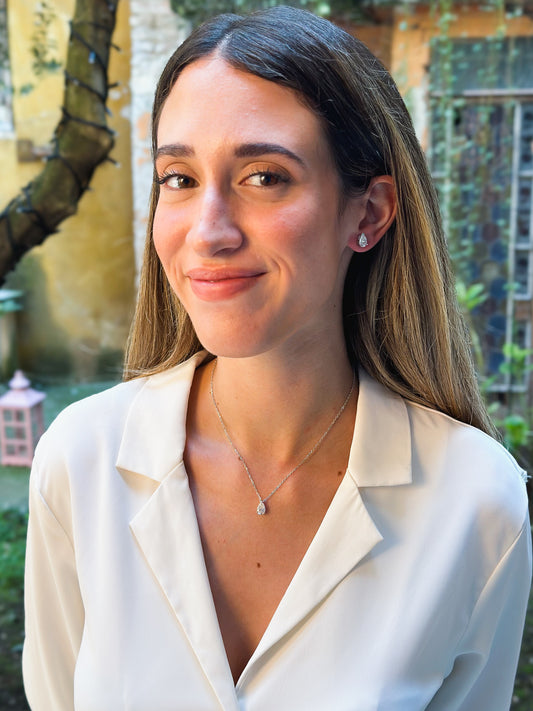 Girocollo in Moissanite taglio Goccia ct 1,5