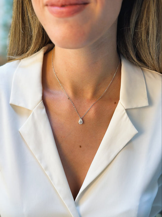 Girocollo in Moissanite taglio Goccia ct 1,5