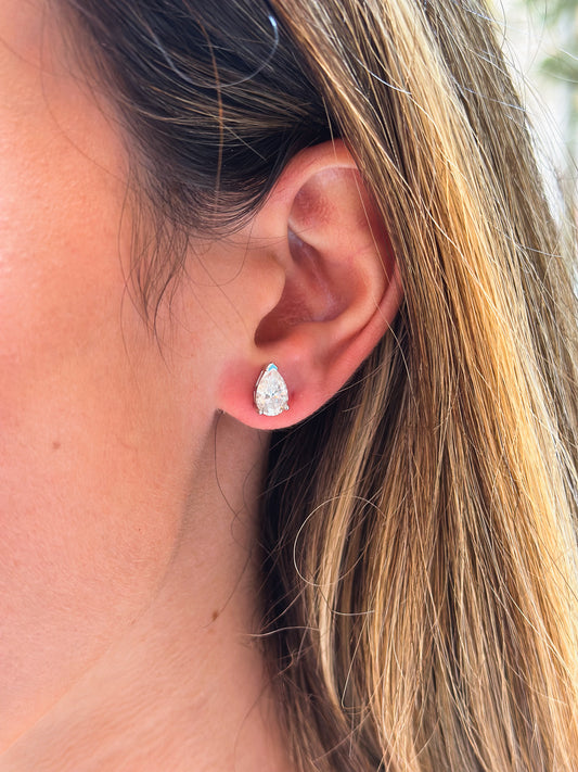 Orecchini in Moissanite taglio Goccia ct 1,5