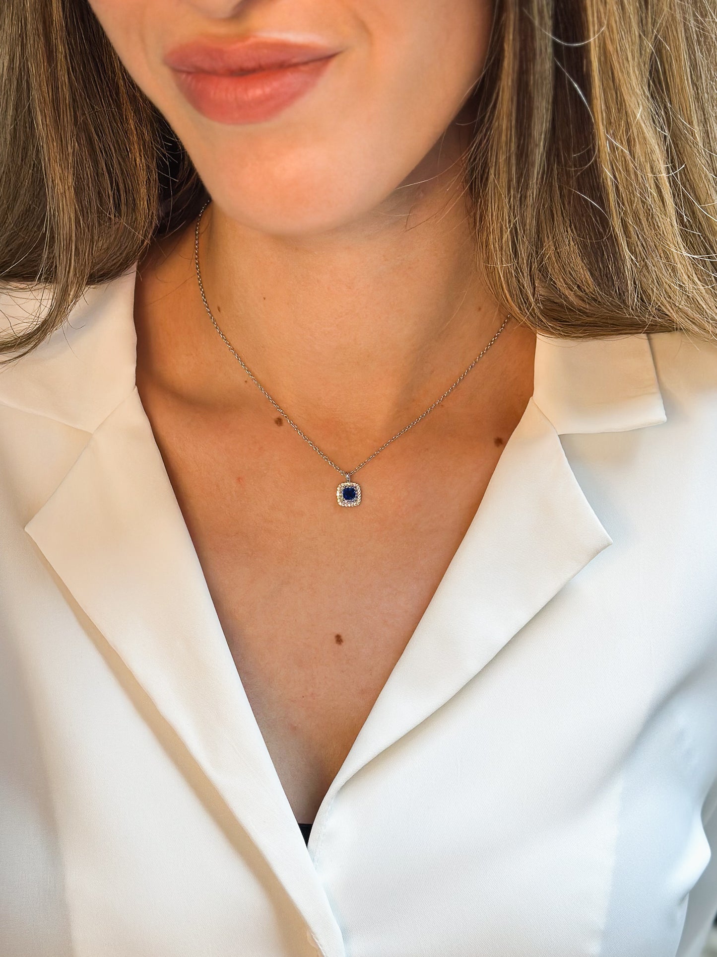 Girocollo Erika con Zircone Blu