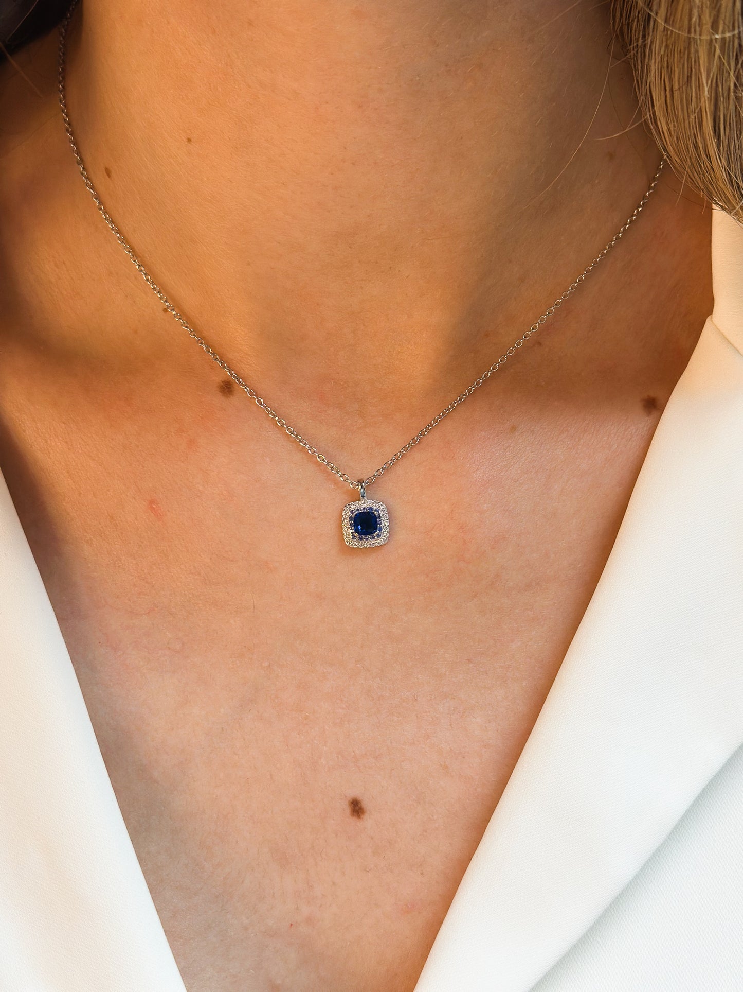 Girocollo Erika con Zircone Blu