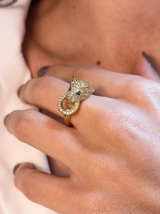 Anello Pantera placcato oro giallo 18kt