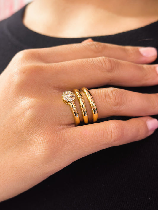 Anello Serena in Brass e Zirconi