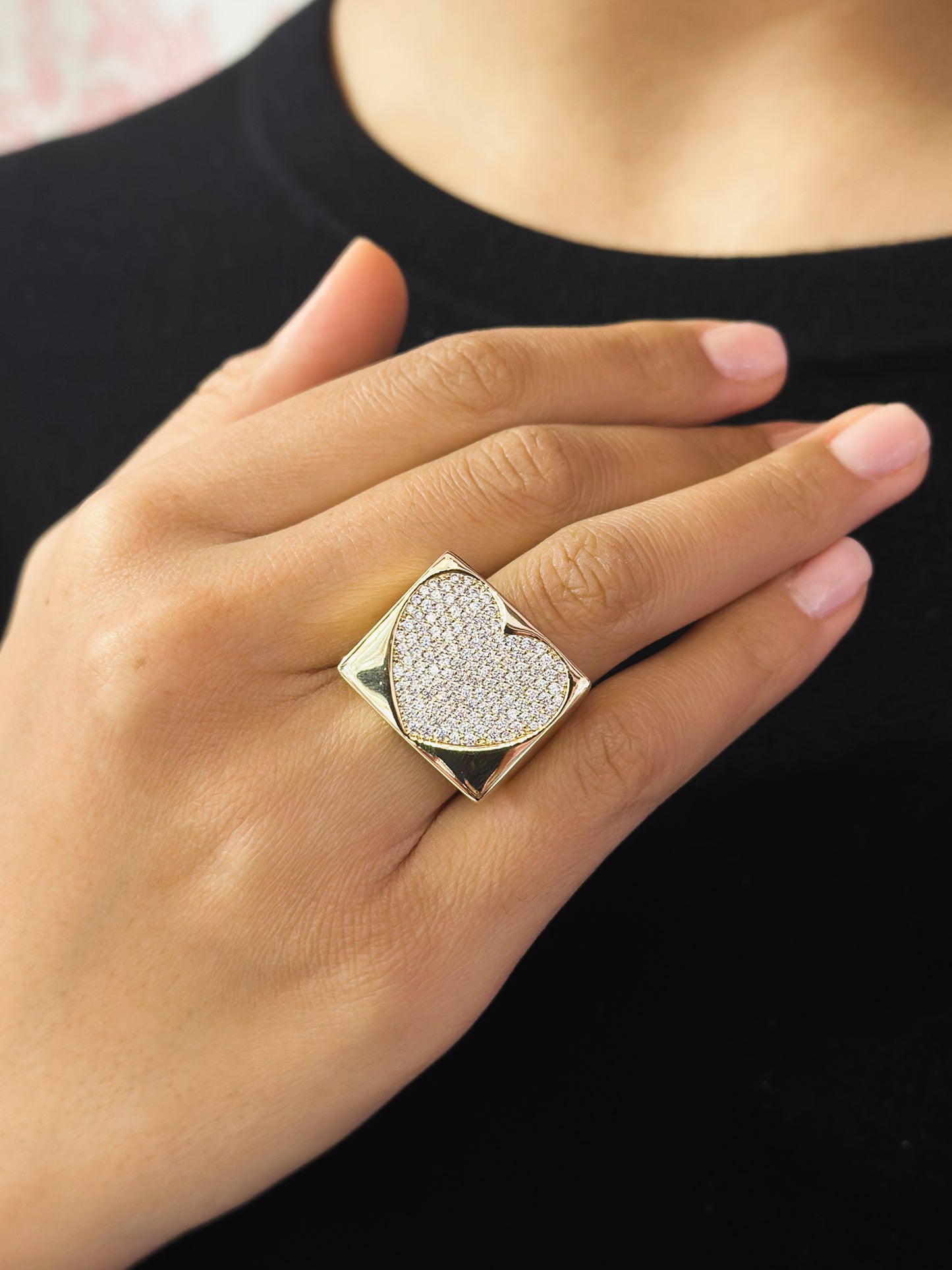 Anello Cuore in Brass placcato oro giallo 18kt