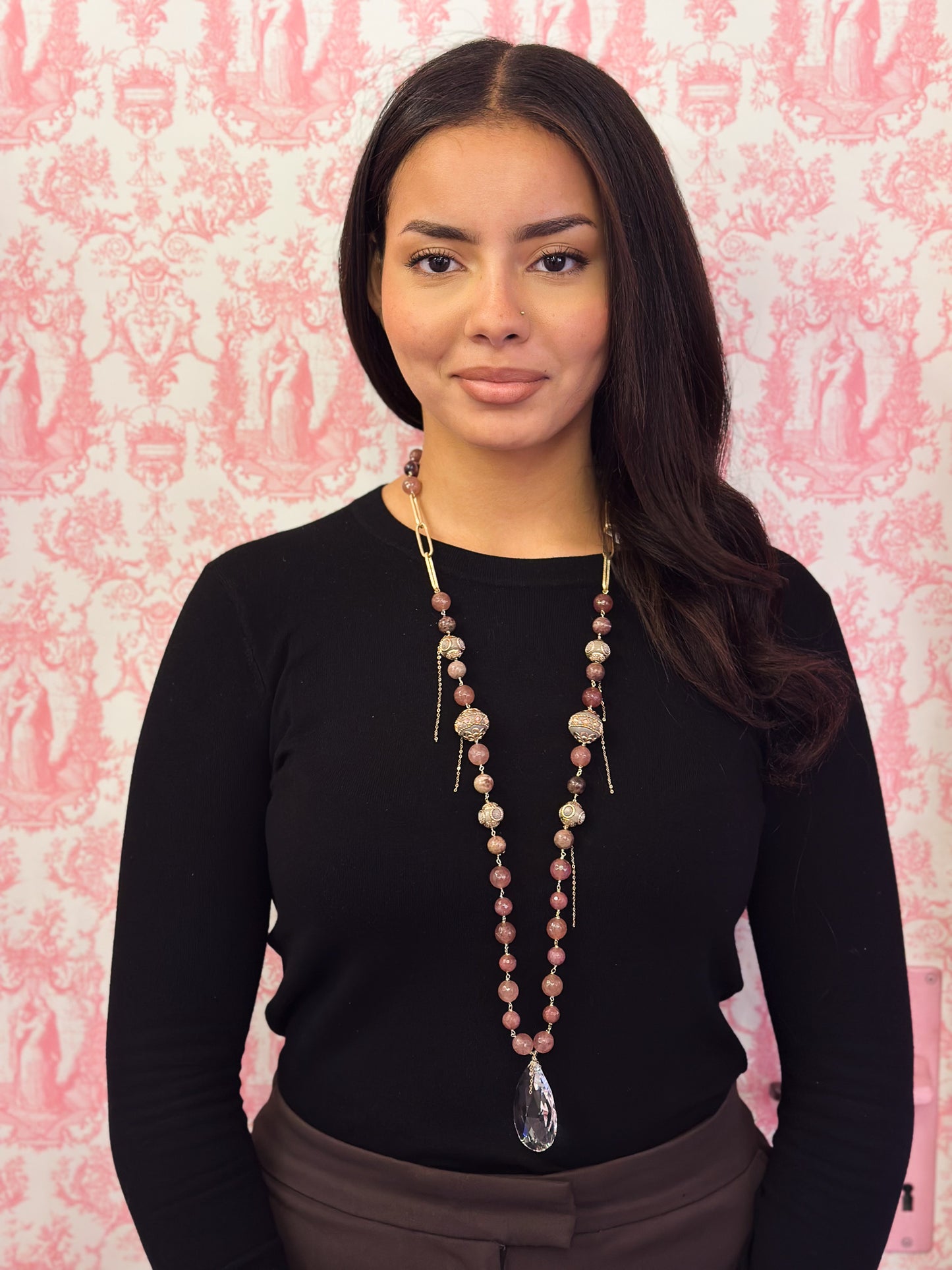 Collana Lunga con Tormaline Naturali