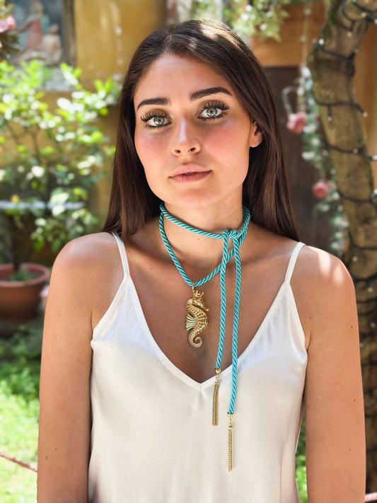 Collana Torsone con nappe e Cavalluccio Marino