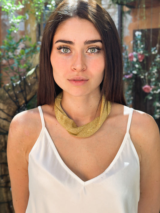 Collana Regina fatta a mano in argento placcato oro giallo 18kt