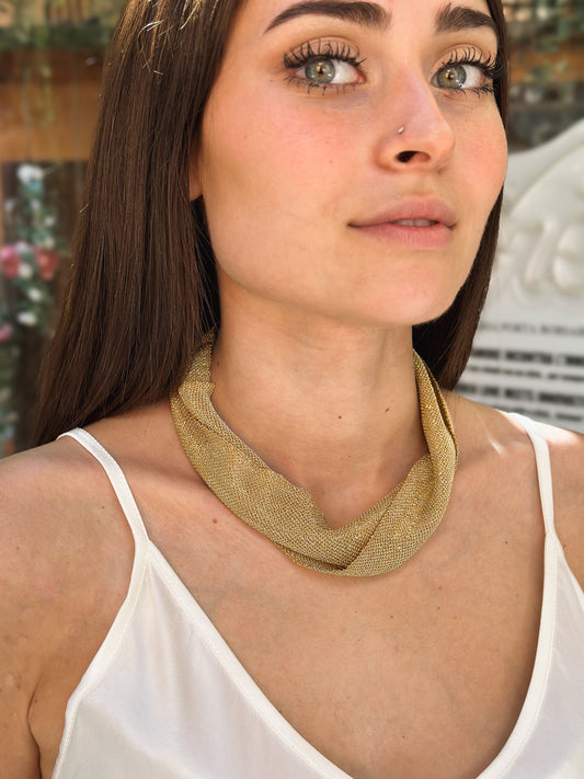 Collana Regina fatta a mano in argento placcato oro giallo 18kt