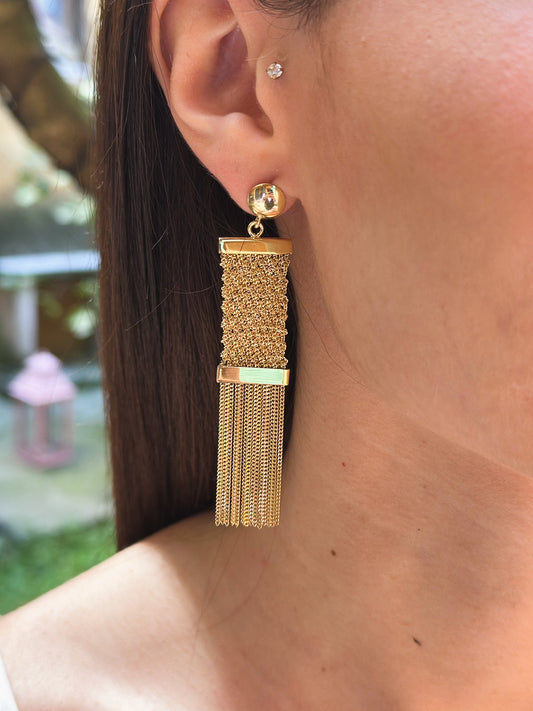 Orecchini fatti a mano medi in argento placcato oro giallo 18kt