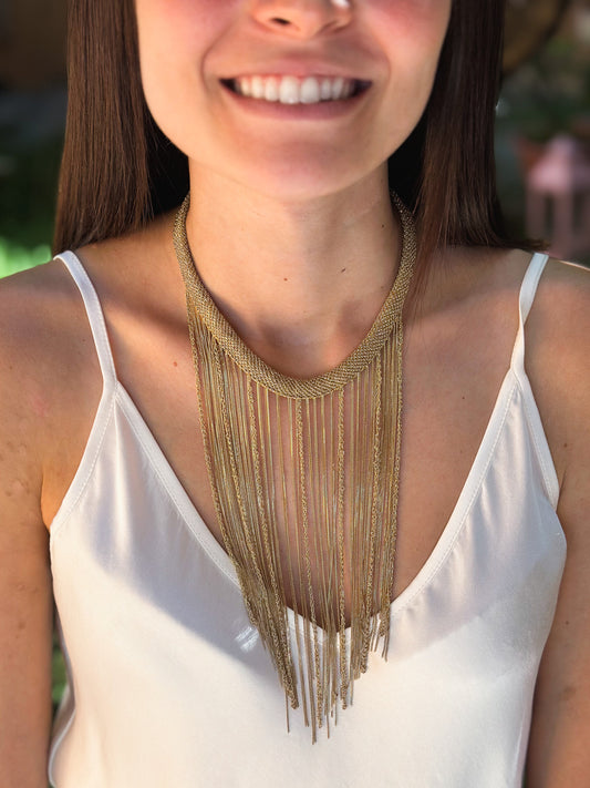 Collana Baronessa fatta a mano in argento placcato oro giallo 18kt