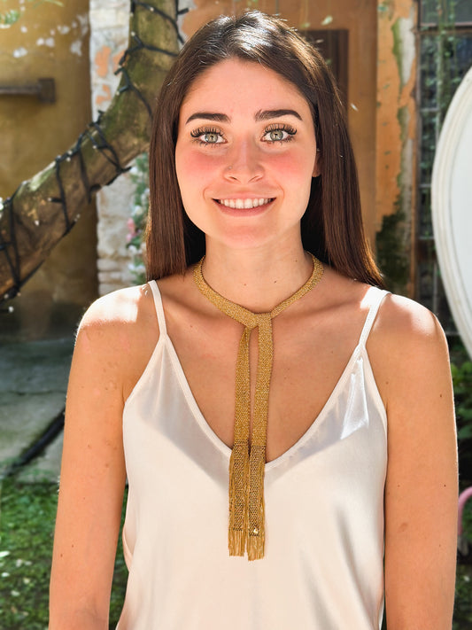 Collana Contessa fatta a mano in argento placcato oro giallo 18kt