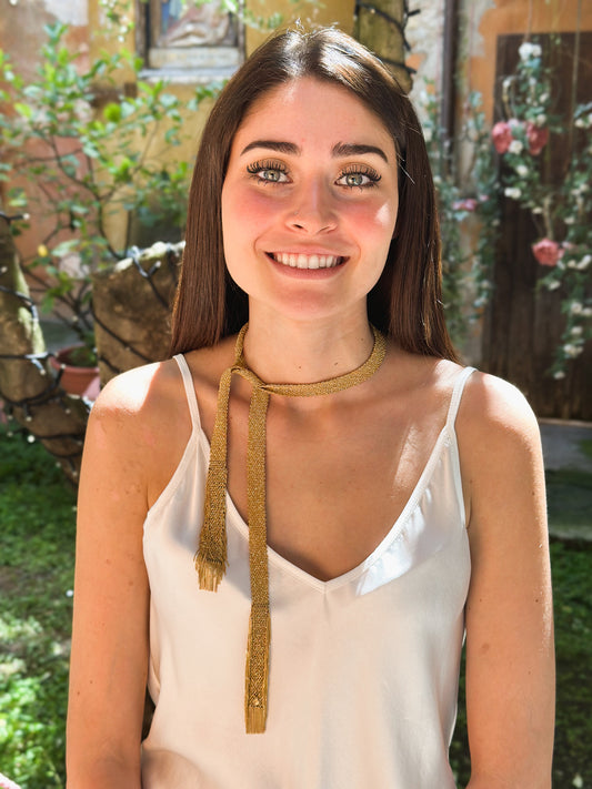 Collana Contessa fatta a mano in argento placcato oro giallo 18kt