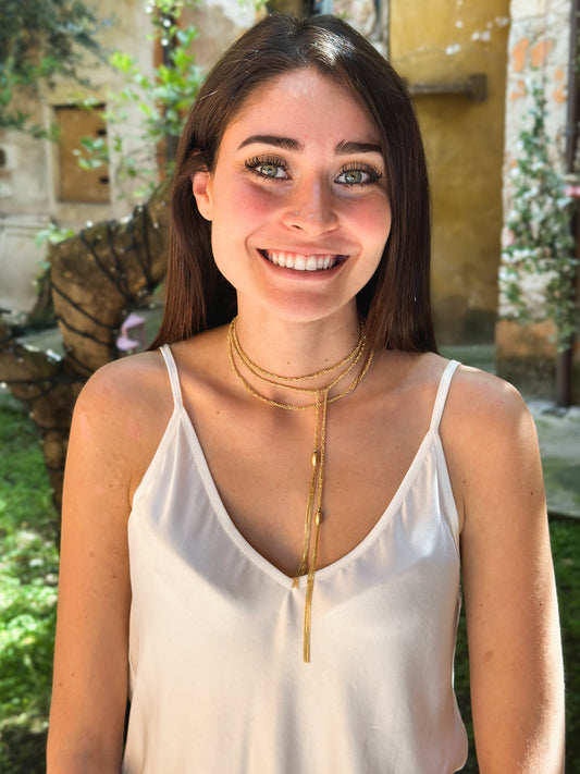 Collana fatta a mano in argento placcato oro giallo 18kt