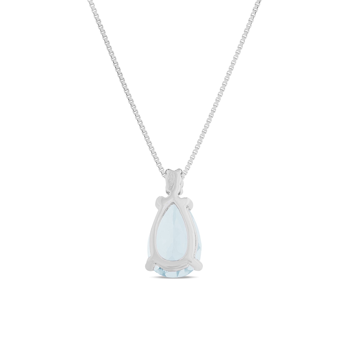 Collana Acqua Marina Taglio Goccia 0,68ct e Diamanti 0,02ct