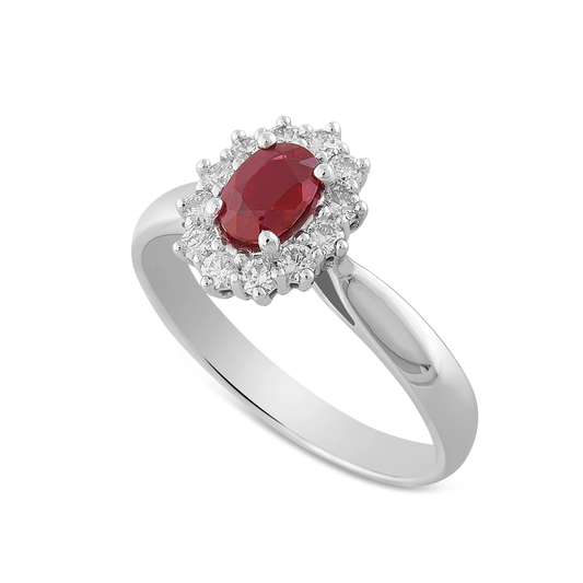 Anello Rubino 0,50ct - 0,55ct e Diamanti 0,23ct Scelto da Giulia De Lellis