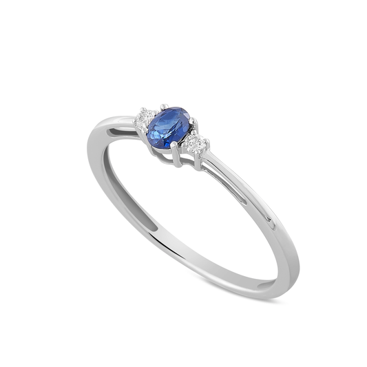Anello Zaffiro 0,18ct e Diamanti 0,04ct