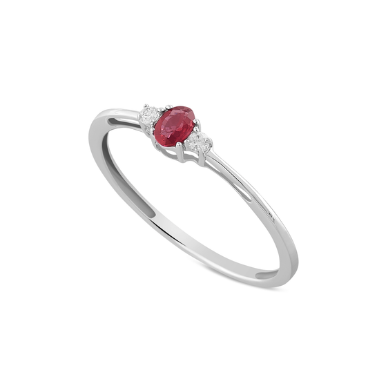 Anello Rubino 0,18ct e Diamanti 0,04ct