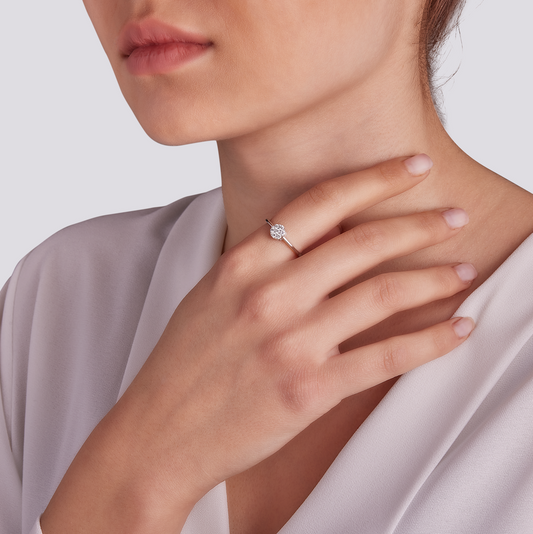 Anello Invisible Diamanti 0,22ct