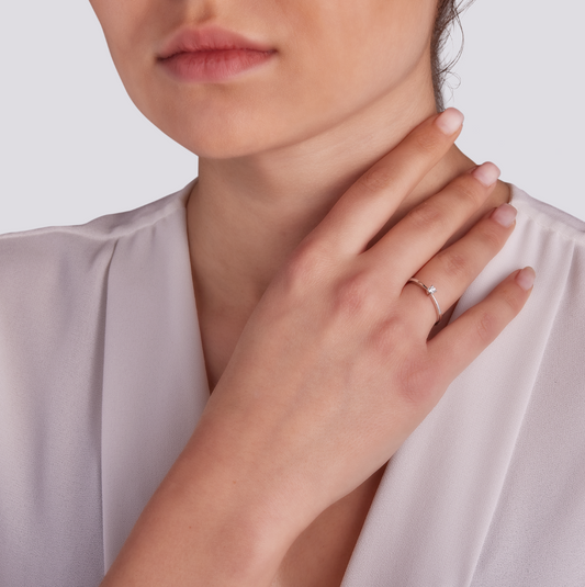 Anello Solitario Diamanti 0,08ct