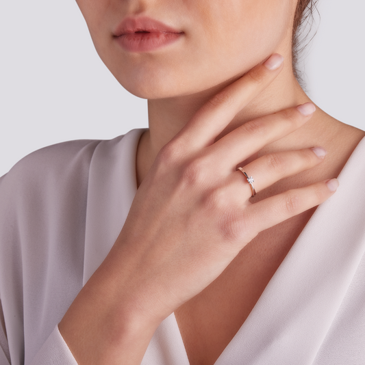 Anello Solitario Diamanti 0,14ct