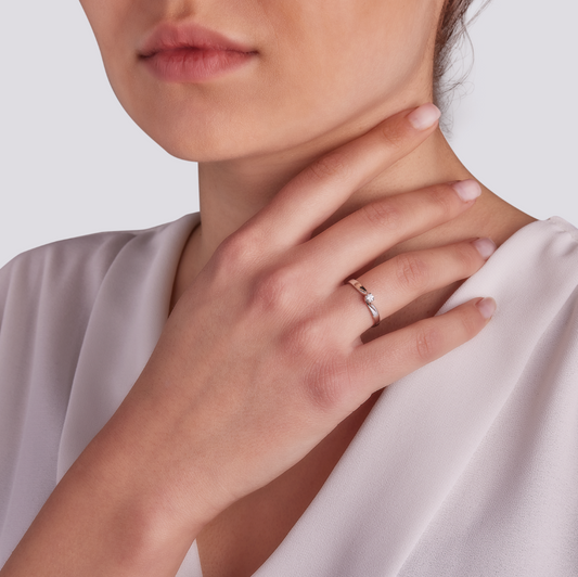 Anello Solitario Diamanti 0,08ct