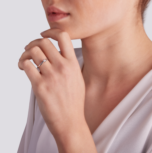 Anello Solitario Diamanti 0,10ct