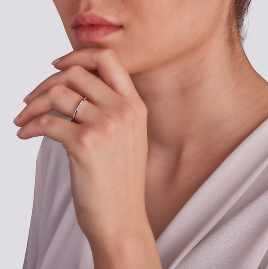 Anello Veretta Diamanti 0,06ct