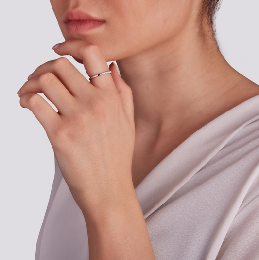 Anello Veretta Diamanti 0,08ct