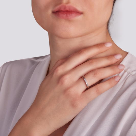 Anello Veretta Diamanti 0,11ct