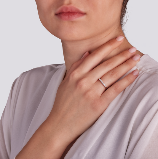 Anello Veretta Diamanti 0,15ct