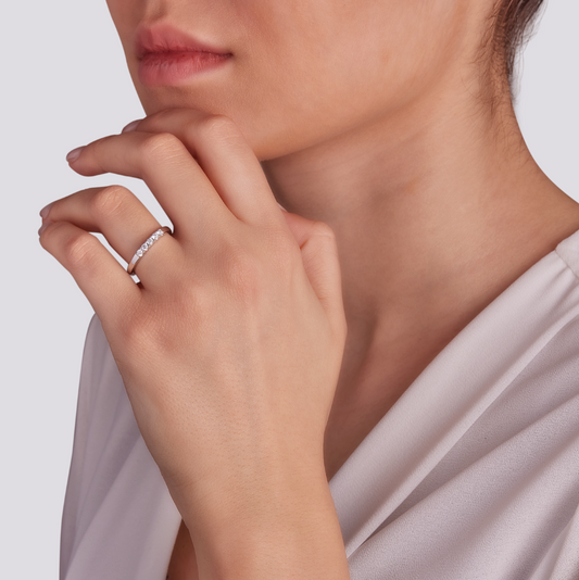 Anello Veretta Diamanti 0,18ct