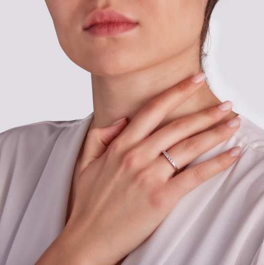 Anello Veretta Diamanti 0,24ct